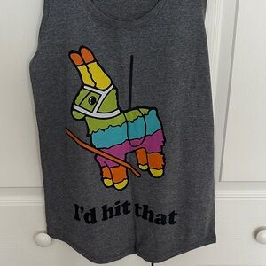 Gray Top with Colorful Piñata Design